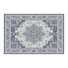 1PC Bohemian Vintage Watercolor Doormat - Non-Slip Soft Rug, Stain-Resistant Washable Mat for Entryway, Kitchen, Living Room, Laundry & Bathroom (colour: KSX-8-10-1, size: 8*10ft/244*305cm)