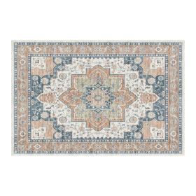 1PC Bohemian Vintage Watercolor Doormat - Non-Slip Soft Rug, Stain-Resistant Washable Mat for Entryway, Kitchen, Living Room, Laundry & Bathroom (colour: KSX-5-7-5, size: 5*7ft/153*214cm)