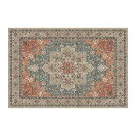 1PC Bohemian Vintage Watercolor Doormat - Non-Slip Soft Rug, Stain-Resistant Washable Mat for Entryway, Kitchen, Living Room, Laundry & Bathroom (colour: KSX-5-7-2, size: 5*7ft/153*214cm)