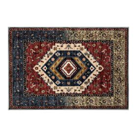 1PC Bohemian Vintage Watercolor Doormat - Non-Slip Soft Rug, Stain-Resistant Washable Mat for Entryway, Kitchen, Living Room, Laundry & Bathroom (colour: KSX-5-7-6, size: 5*7ft/153*214cm)