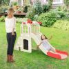 6-in-1 Toddler Climber Slide Playset with Basketball Hoop