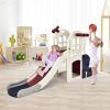 6-in-1 Toddler Climber Slide Playset with Basketball Hoop