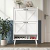 Large Shoe Cabinet with 2 Flip Drawers, Shoe Storage Cabinet for Entryway Slim, Hidden Shoe Storage with Open Shelf