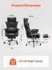 VEVOR Executive Office Chair with Footrest, 400lb Capacity Office Chair with Lumbar Pillow & Removable Armrests, Heavy Duty Ergonomic Chair