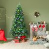 6/7/8 Feet Artificial Christmas Tree with Remote-controlled Color-changing LED Lights