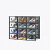 6/12/18/24/36PCS Stackable Shoe Storage Cabinet with Clear Front Door Plastic Sneaker Organizer Box for Entryway Closet or Bedroom Dustproof Shoe Case